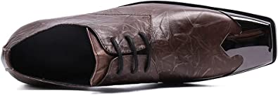 Santimon Men's Western Oxfords Metal Square Toe
