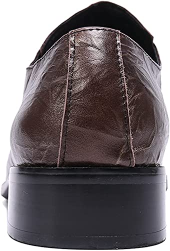 Santimon Men's Western Oxfords Metal Square Toe