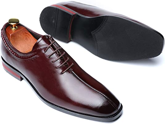 Santimon Men's Wholecut Oxfords Almond Toe