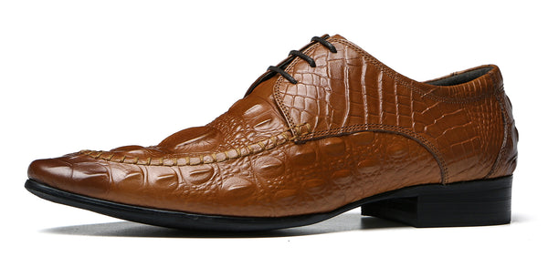 Santimon Men's Wing Tip Lace-up Leather Derby