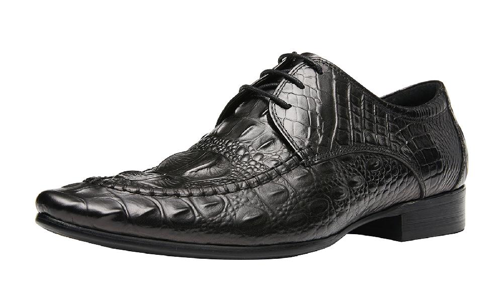 santimon Men's Wing Tip Lace-up Leather Derby
