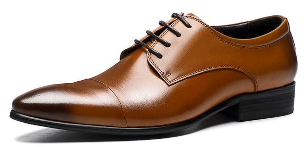 Santimon Men's Wing Tip Leather Derby