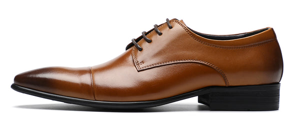 Santimon Men's Wing Tip Leather Derby