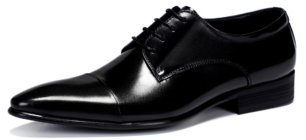 santimon Men's Wing Tip Leather Derby