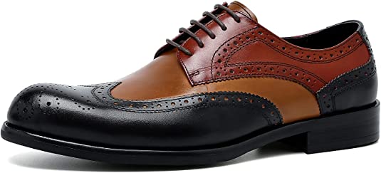 santimon Men's Wingtip Brogue Derby Composite