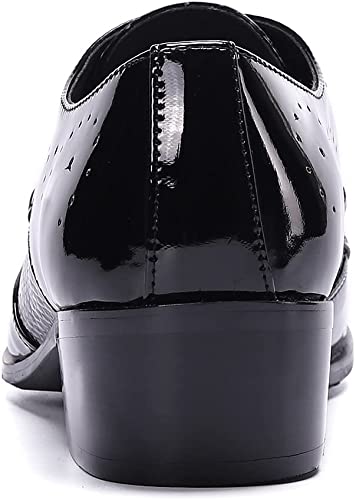 Santimon Men's Wingtip Brogue Derby High Heel