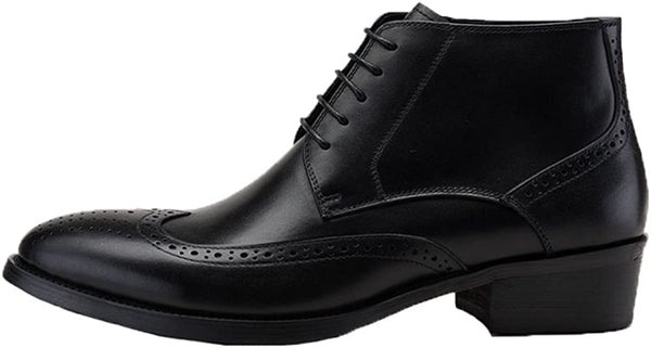 Santimon Men's Wingtip Brogue Dress Boots