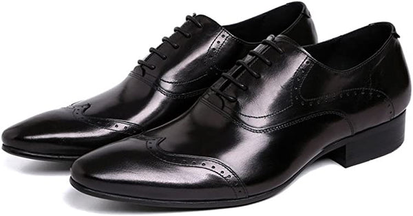 Santimon Men's Wingtip Brogue Pointed Toe Oxfords