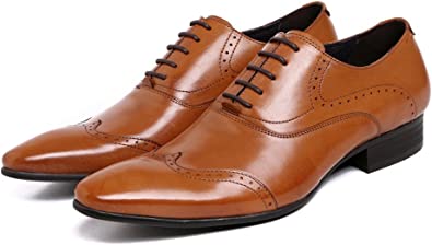 Santimon Men's Wingtip Brogue Pointed Toe Oxfords