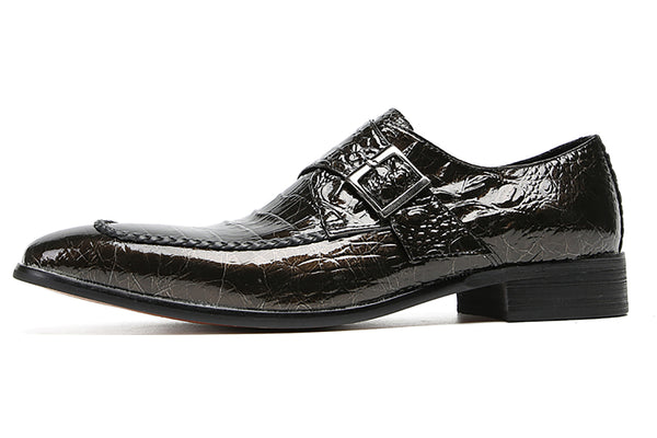 Santimon Men's Wingtip Buttons Loafers