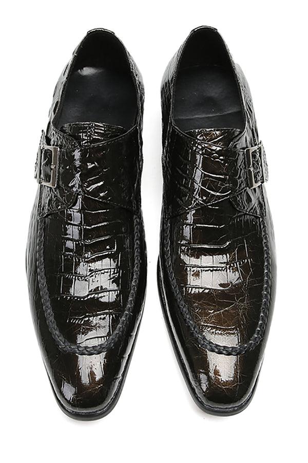 Santimon Men's Wingtip Buttons Loafers