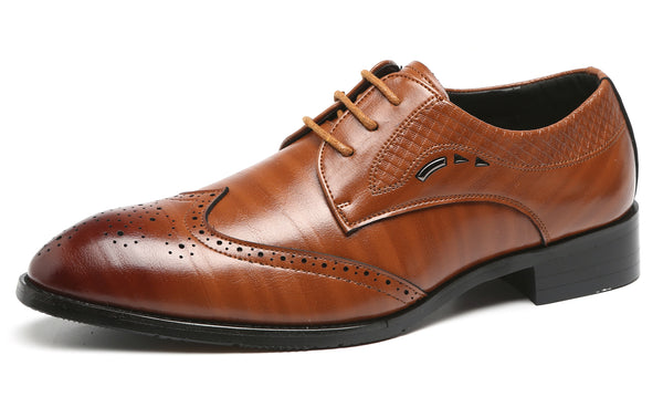 Santimon Men's Wingtip Casual Derby Shoes
