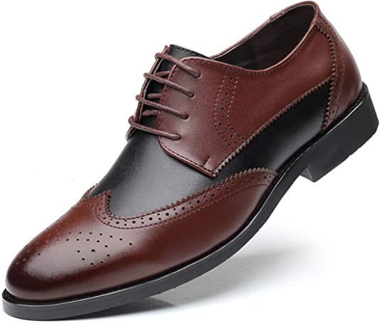 Santimon Men's Wingtip Derby Black & White