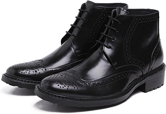 santimon Men's Wingtip Dress Boots Brogues