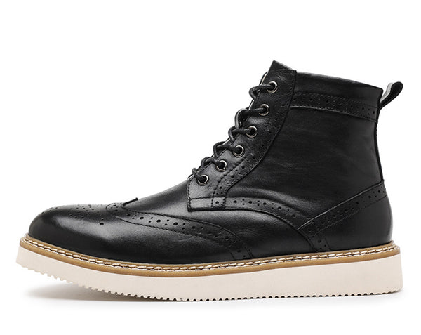 Santimon Men's Wingtip Dress Boots Foam Sole