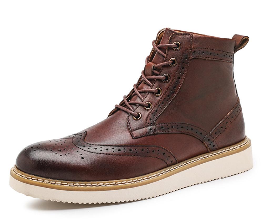 santimon Men's Wingtip Dress Boots Foam Sole