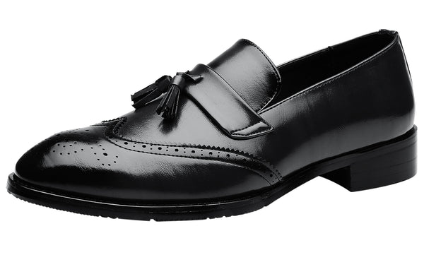 Santimon Men's Wingtip Smoking Loafers