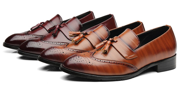 Santimon Men's Wingtip Smoking Loafers