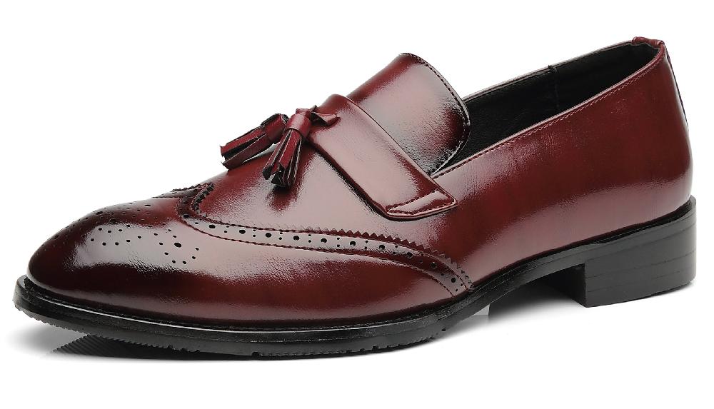 santimon Men's Wingtip Smoking Loafers