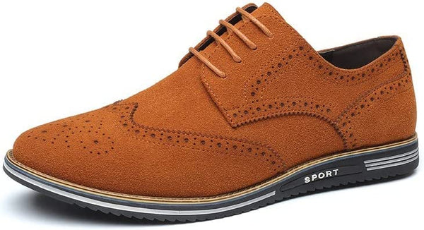 Santimon Men's Wingtip Suede Derby Casual Shoes