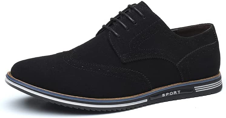 santimon Men's Wingtip Suede Derby Casual Shoes