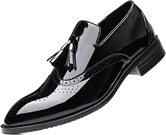 Santimon Men's Wingtip Tassel Loafers