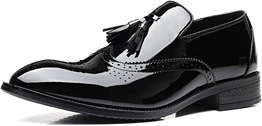 santimon Men's Wingtip Tassel Loafers