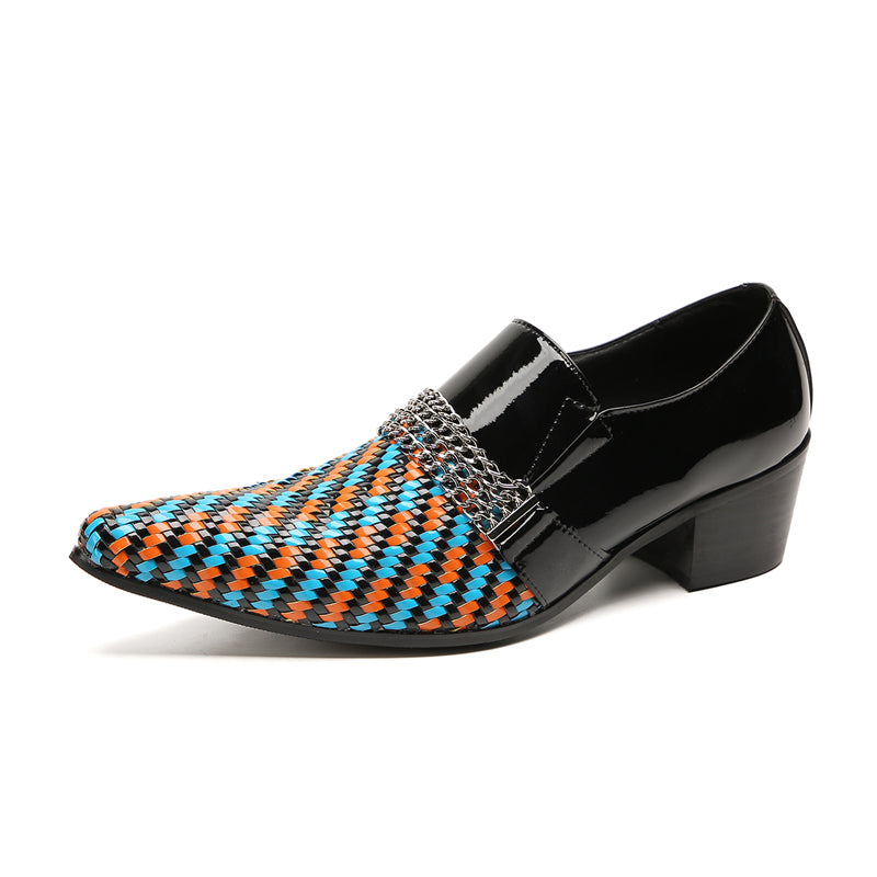 santimon Men's Woven Penny Western Loafers