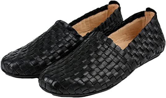 Santimon Men's Woven Slip On Loafers Driving Flats