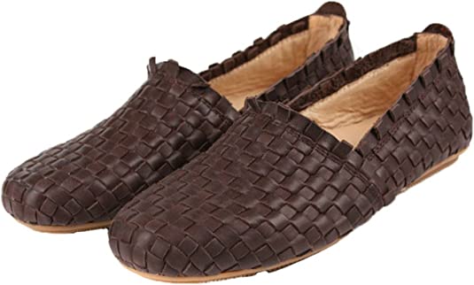 santimon Men's Woven Slip On Loafers Driving Flats