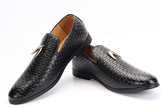 Santimon Men's Woven Smoking Loafers