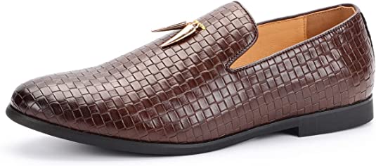 Santimon Men's Woven Smoking Loafers