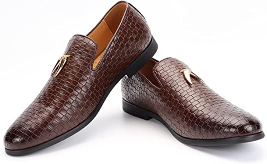 Santimon Men's Woven Smoking Loafers