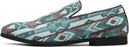 Santimon Men's Woven Smoking Loafers Bohemia