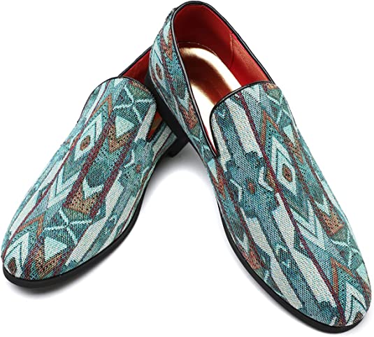 Santimon Men's Woven Smoking Loafers Bohemia