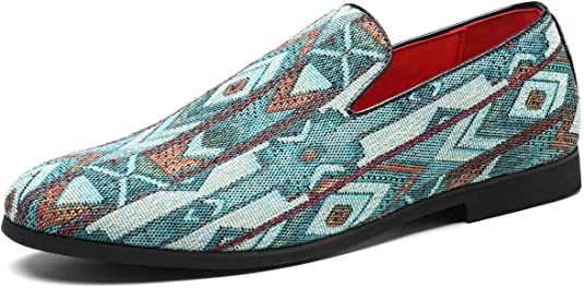 santimon Men's Woven Smoking Loafers Bohemia