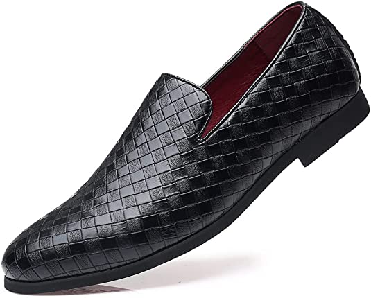 santimon Men's Woven Smoking Loafers
