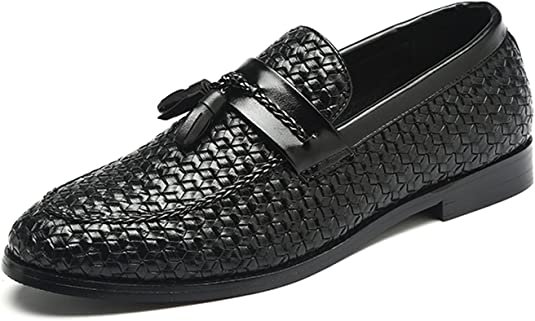 santimon Men's Woven Tassel Loafers