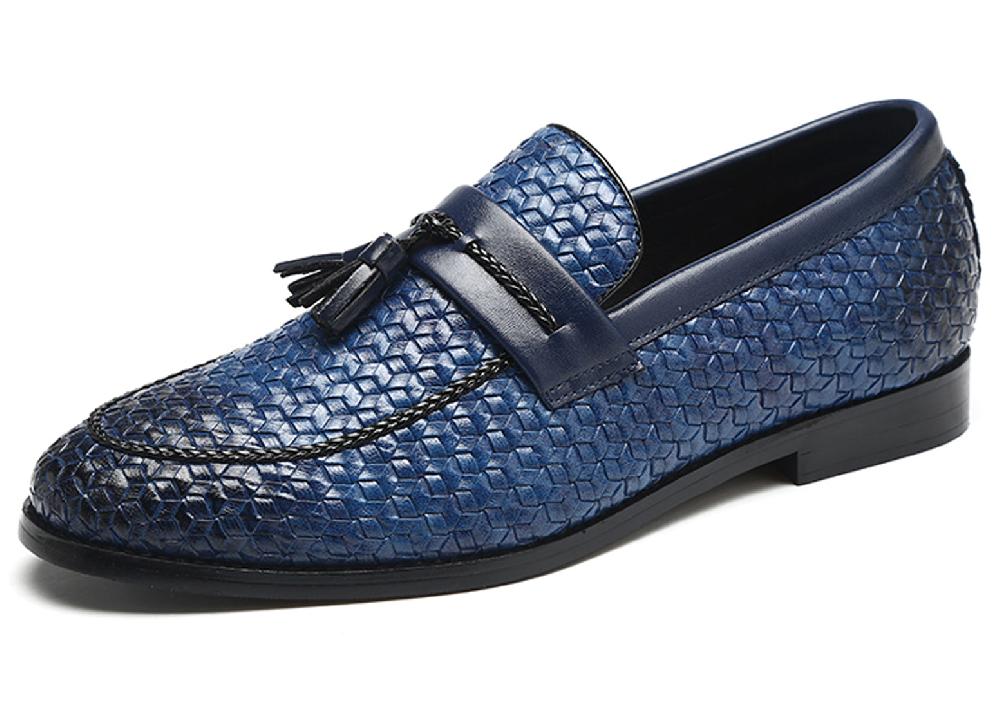 santimon Men's Woven Tassel Loafers