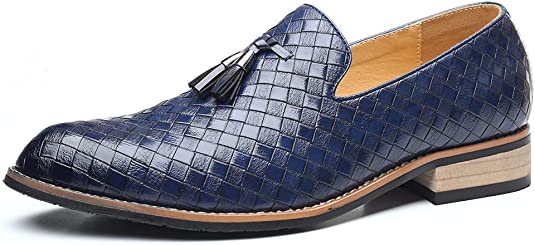 Santimon Men's Woven Tassel Smoking Loafers