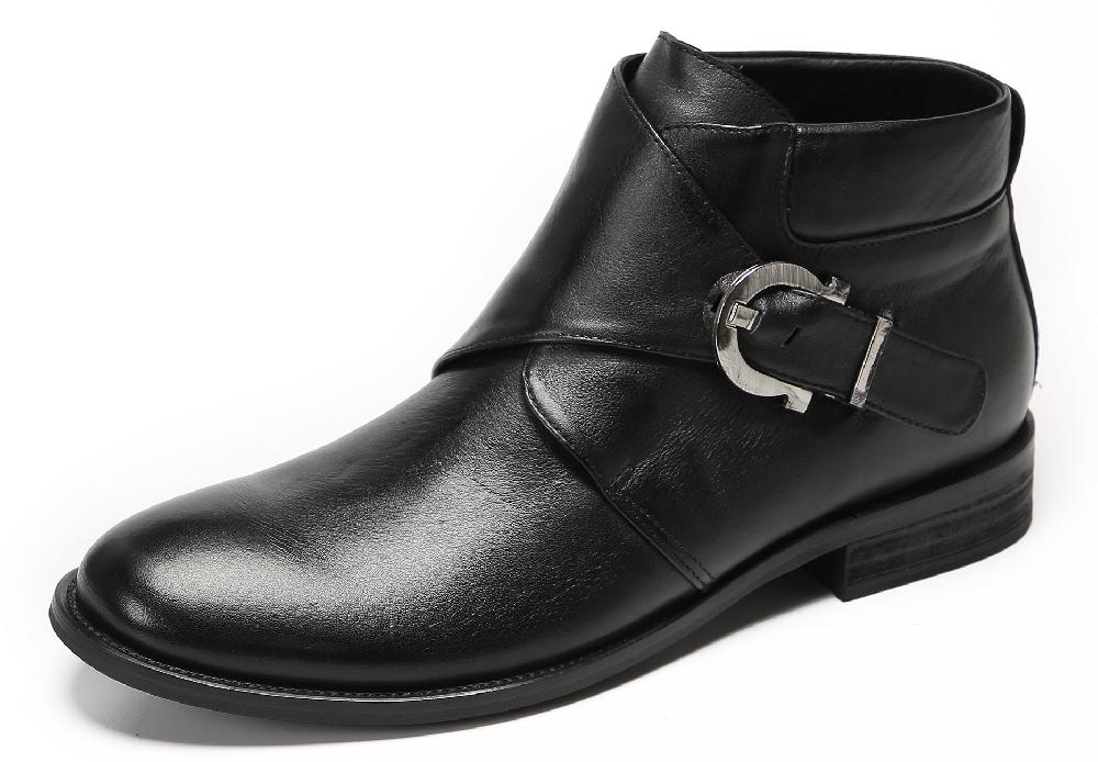 santimon Mens Casual Buckle Ankle Western Boots