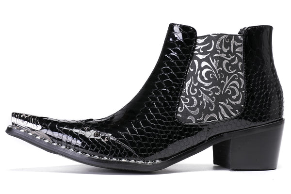 Santimon Mens Casual Party Slip On Western Boots