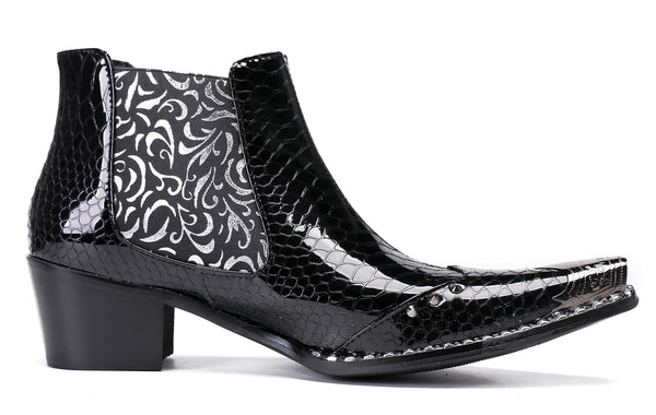 Santimon Mens Casual Party Slip On Western Boots