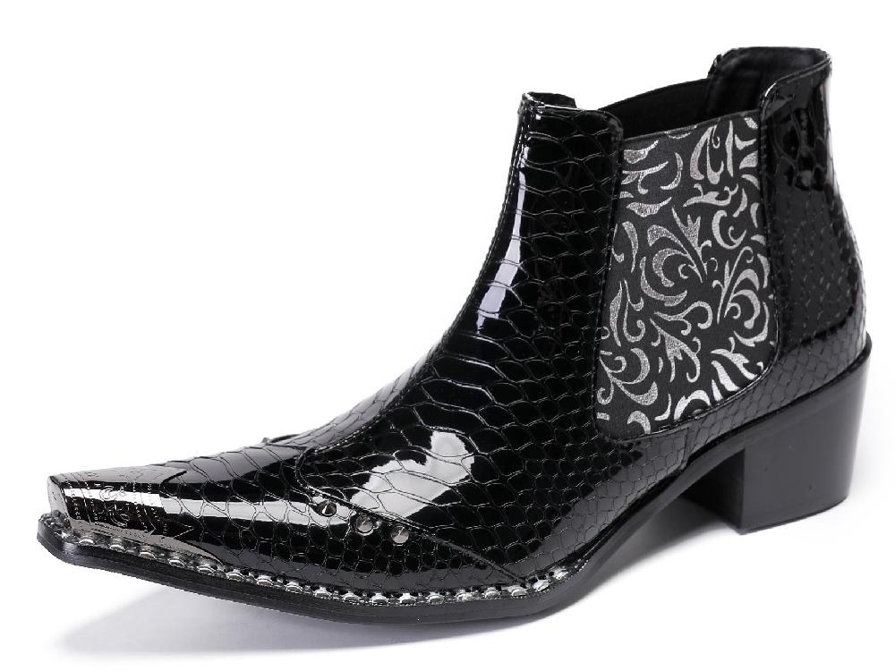 santimon Mens Casual Party Slip On Western Boots