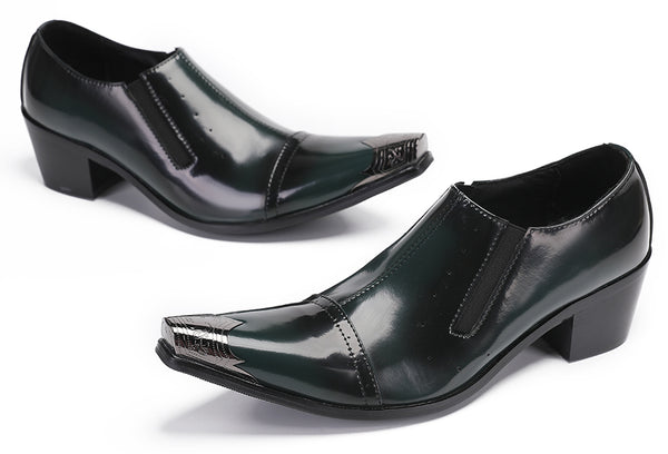 Santimon Mens Casual Shoes Heel Western Loafers