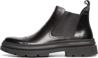 Santimon Mens Chelsea Boots Cap Toe In Black