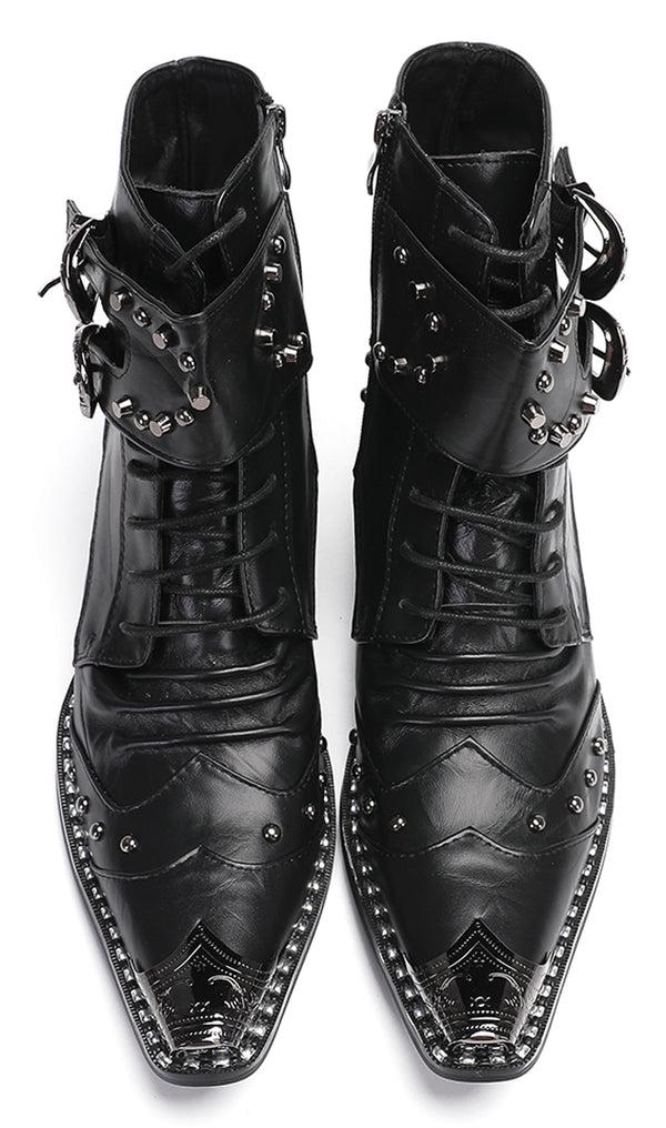 Santimon Mens Cowboy Boots Casual Party Rock Disco