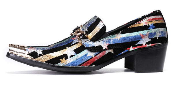 Santimon Mens Disco Party Casual Western Loafers