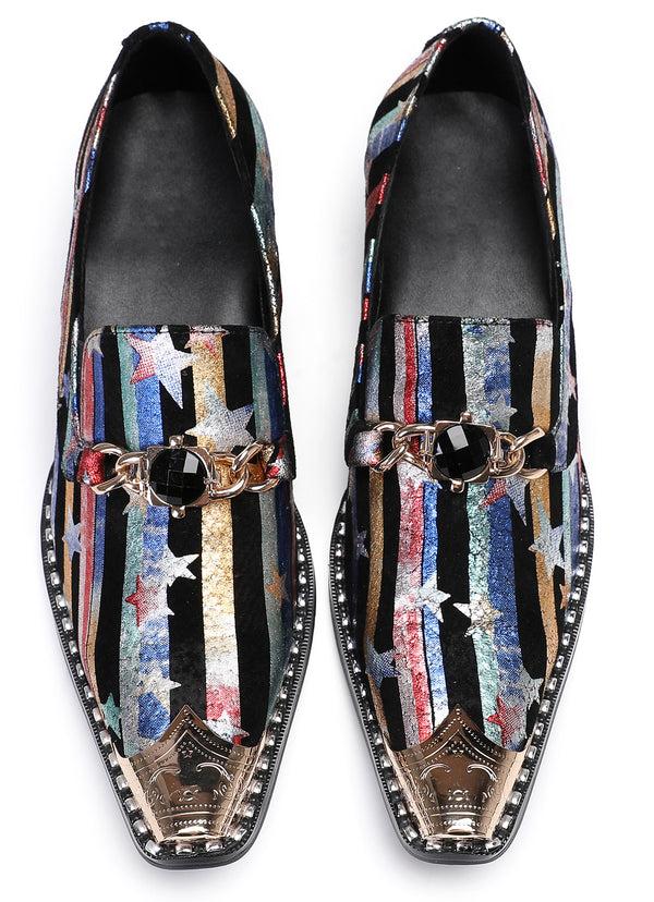 Santimon Mens Disco Party Casual Western Loafers