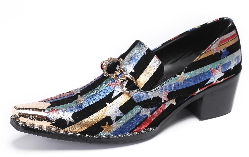 santimon Mens Disco Party Casual Western Loafers